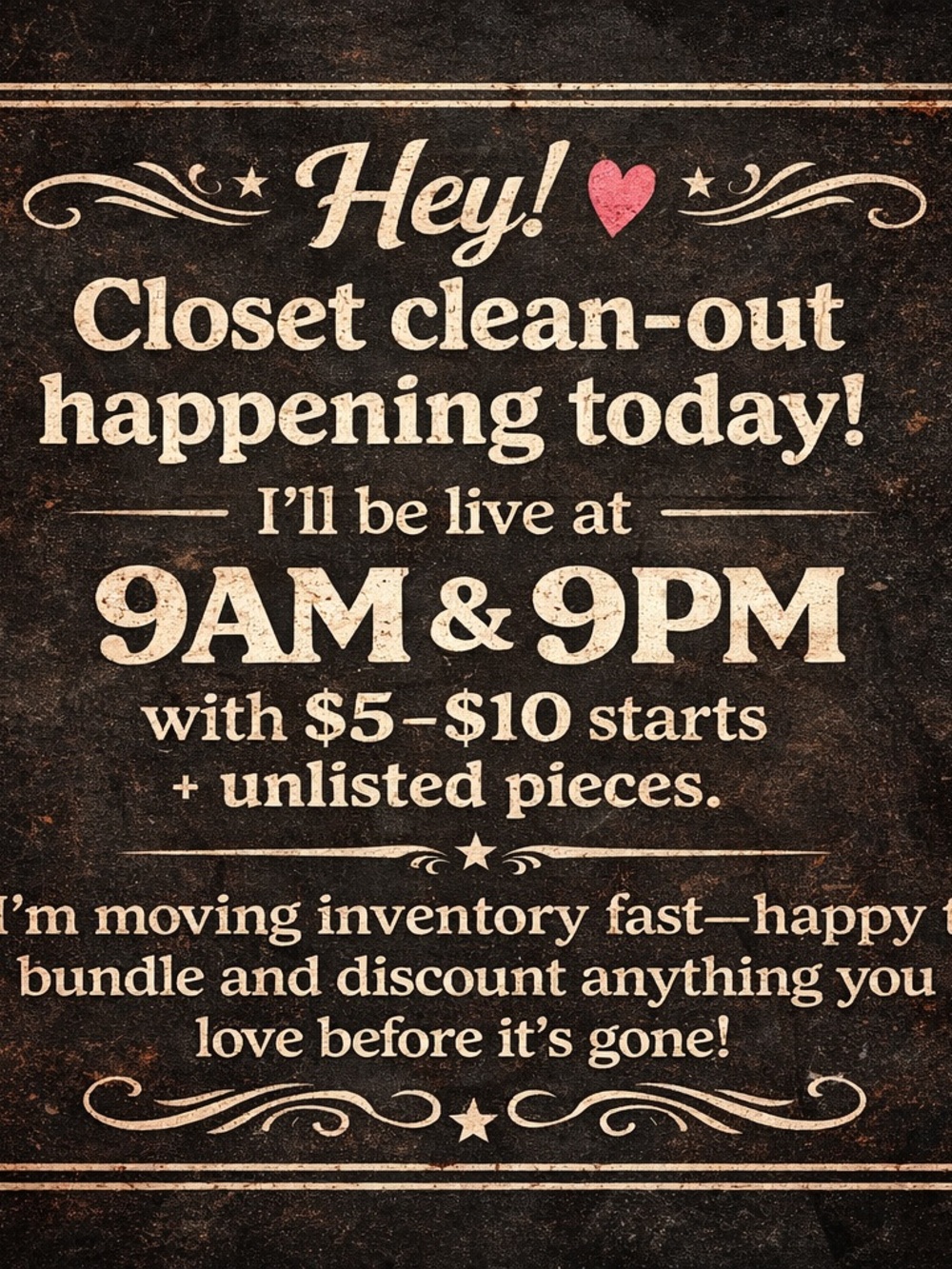 Closet Clean-Out MONDAY!